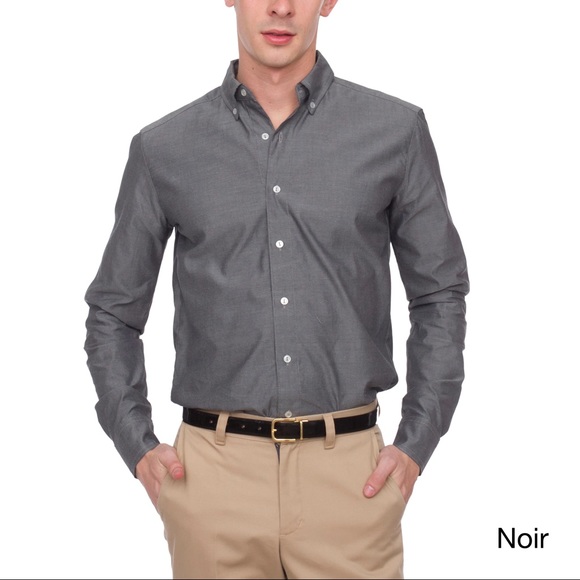 American Apparel Pinpoint L/S Button Down Shirt - Picture 2 of 4